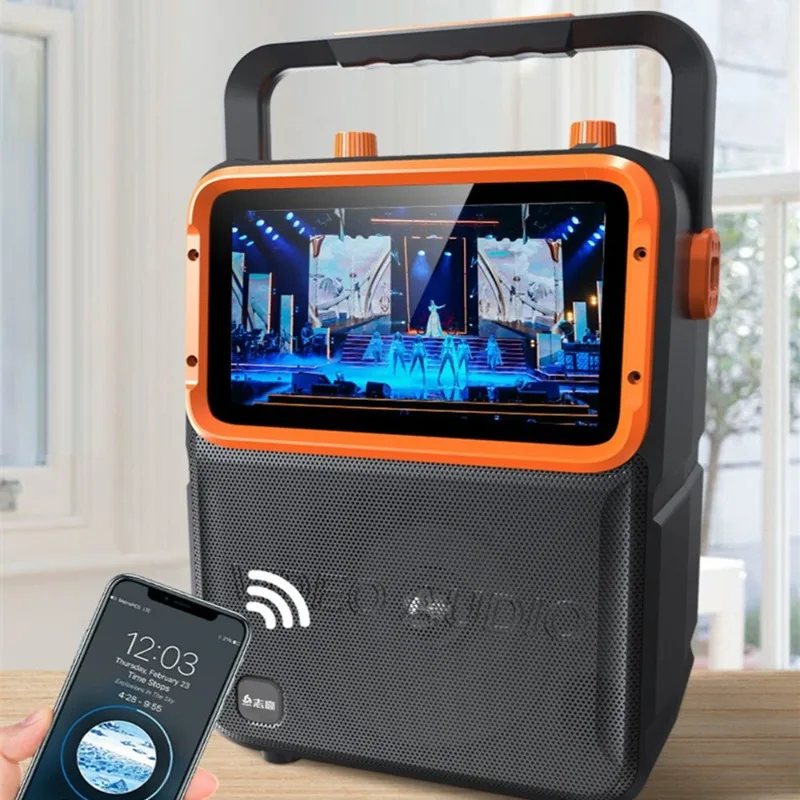 

6-дюймовый HD-экран, квадратный танцевальный динамик, Беспроводная Bluetooth Портативная аудиосистема, U-диск, TF-карта, плеер, MP3, видео, MP4, сабвуфер