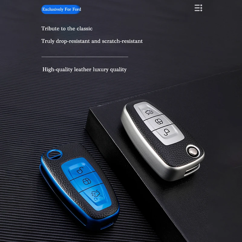 

Кожаный чехол для автомобильного ключа из ТПУ, чехол для Ford Fiesta Focus, аксессуары для автомобиля