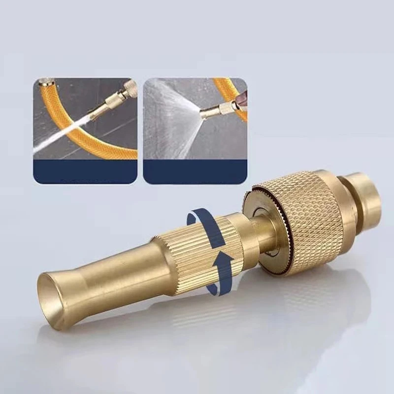 Brass Hose Nozzle High Pressure for Car or Garden Adjustable Water Sprayer from Spray to Jet Heavy-Duty Hose Nozzle car water washer high pressure hose foam sprayer foam nozzle soap dispenser