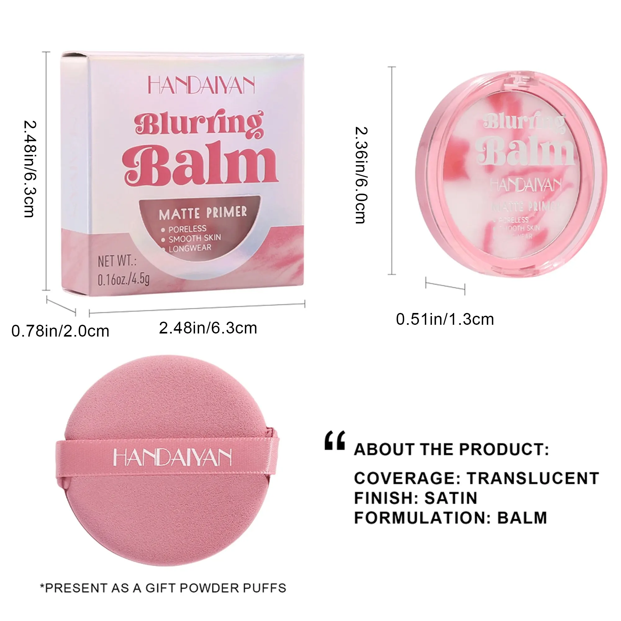 Setting Powder Concealer Powder Light Mist Waterproof Oil Control Matte Concealer Setting Cream with Puff