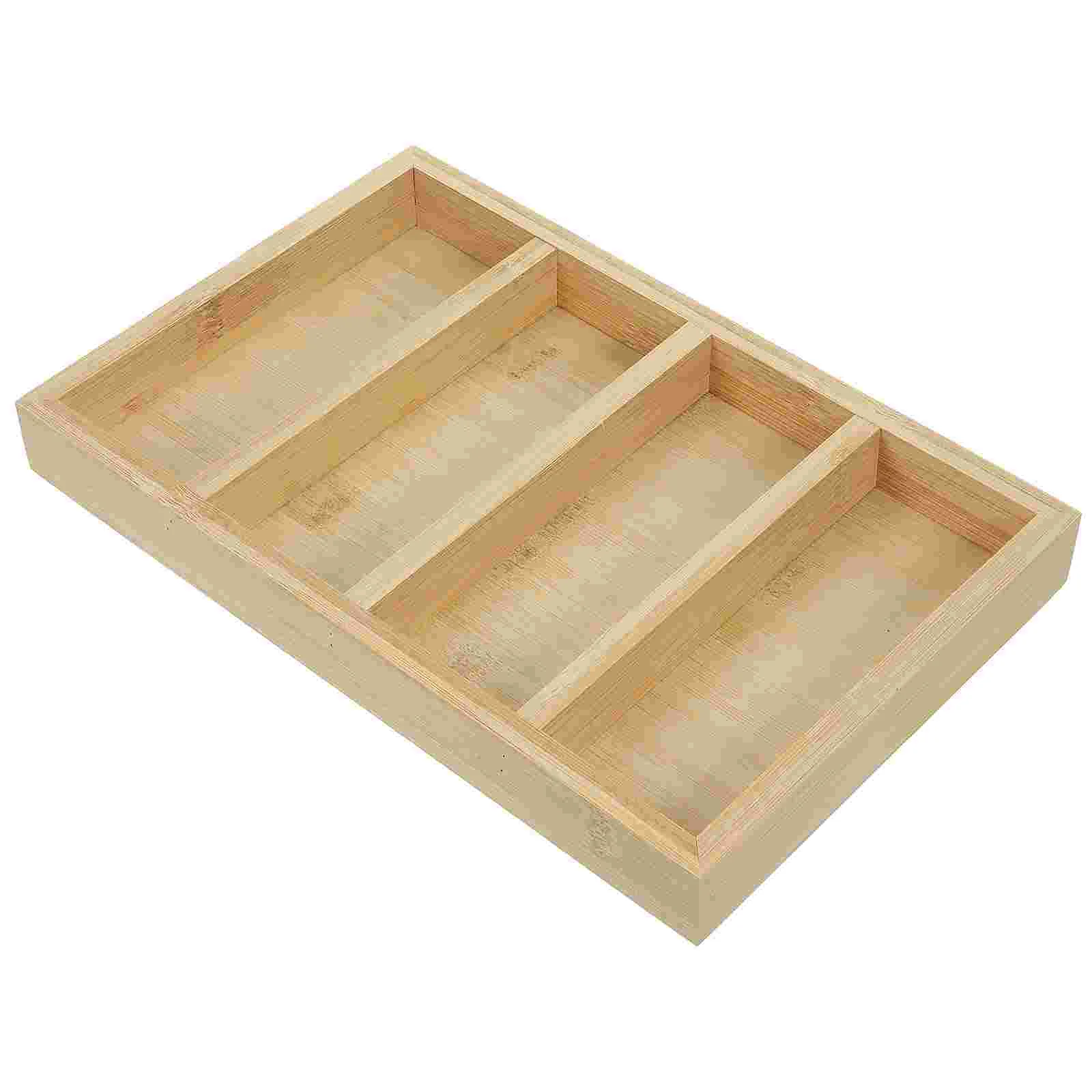 

Bamboo Four-compartment Glasses Storage and Display Tray Sunglass Box Stand One Piece Case Sunglasses Rack Organizer