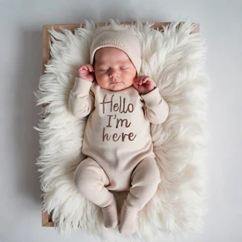 Newborn Embroidered Footed Jumpsuit 1