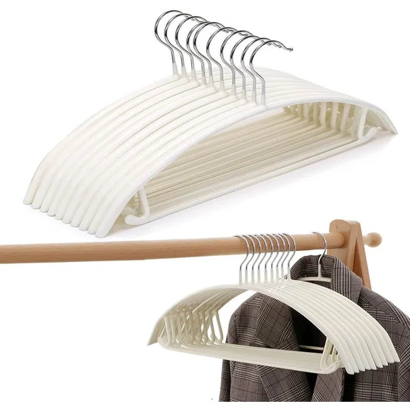 Clothes Hanger Rubber Coated Contour Metal No Bumps Hanger, Suit Hanger,Coat Jacket Hangers,Sweater Hanger (Pack of 30)