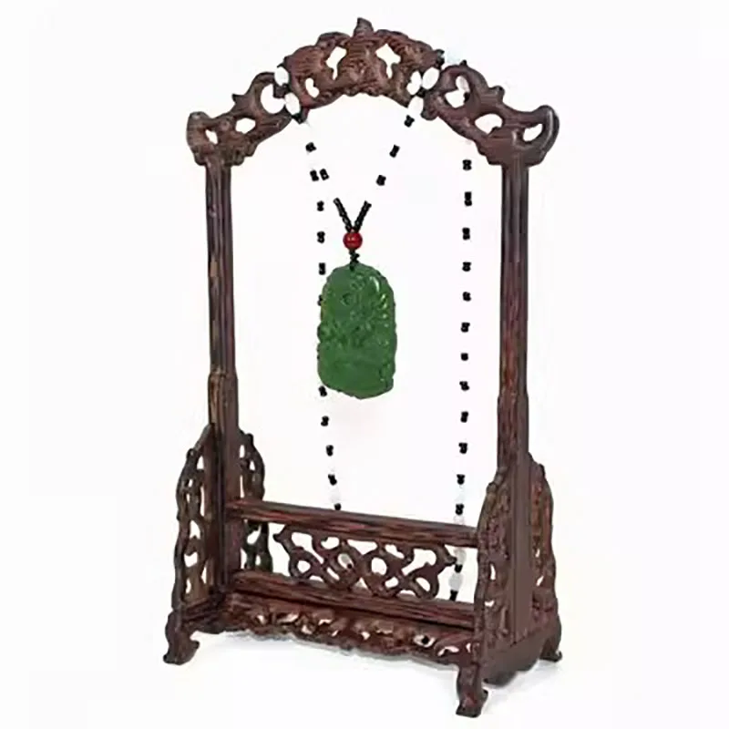 Red Wood Carving Hanging Rack, Jewelry Display, Jade Ware, Ornament, Decoration