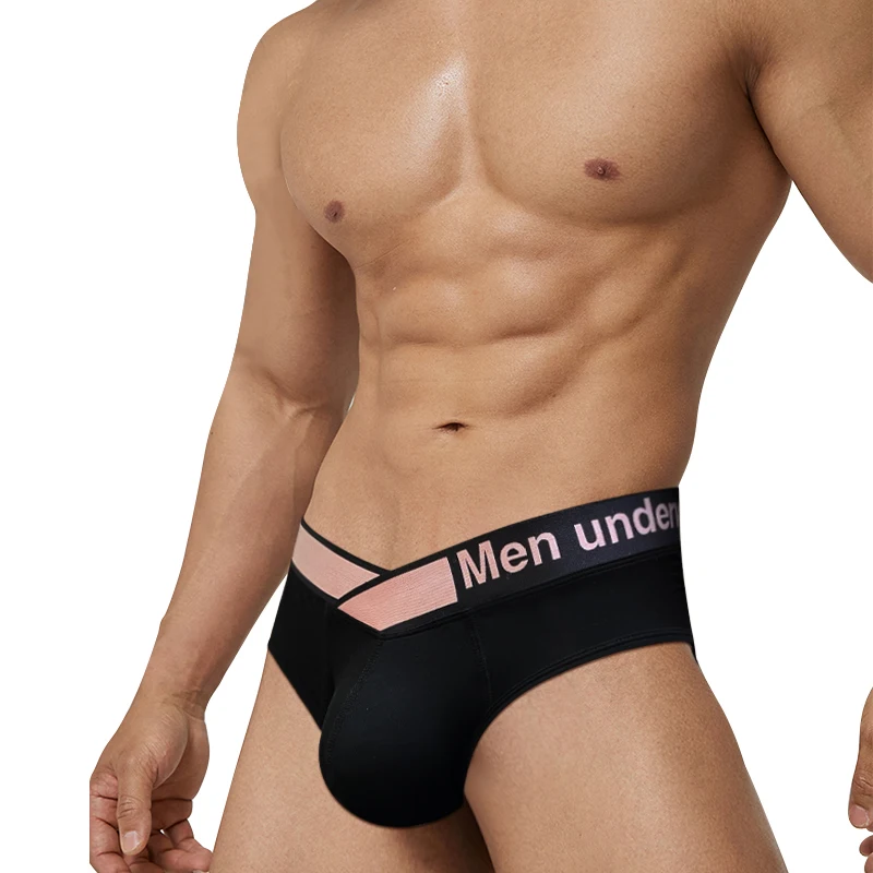 New big V belt sexy men's briefs laser gradient waist comfort seamless low-rise underwear