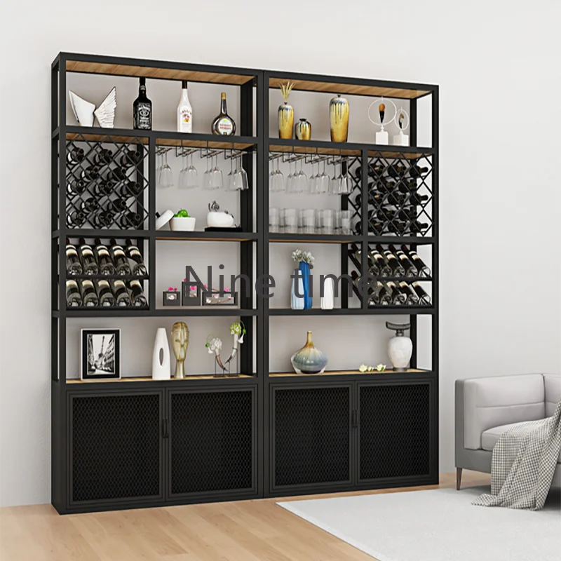 

Display Cocktail Wine Cabinets Living Room Holder Metal Traditional Bar Cabinet Restaurant Retail Armario Para Vinos Furniture