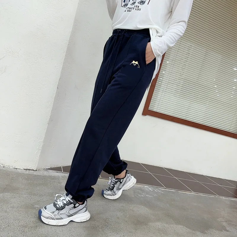 

Embroidery Outwear Streetwear Pants For Women High Waist Outfit Casual Loose Trousers Clothes