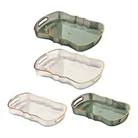 Acrylic Serving Tray with Handle Decorative Tray Jewelry Perfume Cosmetics Holder for Home Kitchen Bread Living Room Office 2