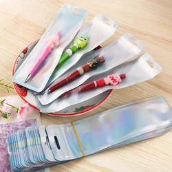 100~800Pcs/Lot Clear Sealable Packaging Bag With Hang Hole With Zip Lock Plastic Bags For Beadable Pen Jewellery Accessories