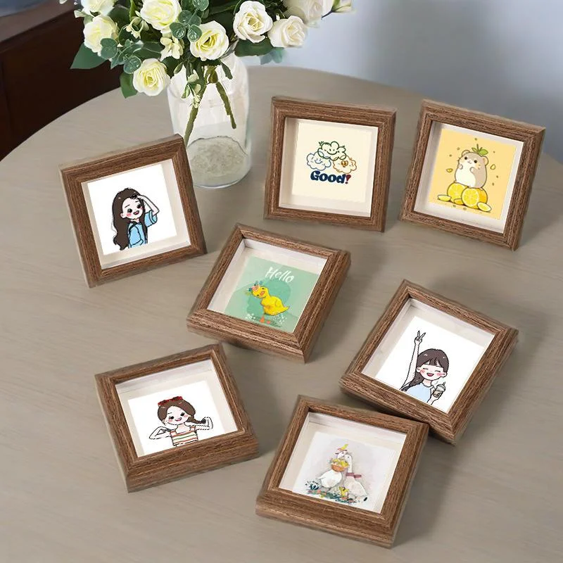 Wooden Square Photo Frame Handmade Tabletop Display