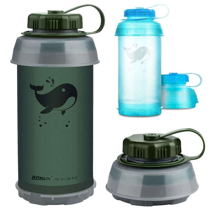Portable Water Bottle 750ML Food Grade TPU Outdoor Collapsible Soft Water Bottle Sports Mug Portable Water Bottle For Hiking/riding/mountaineering