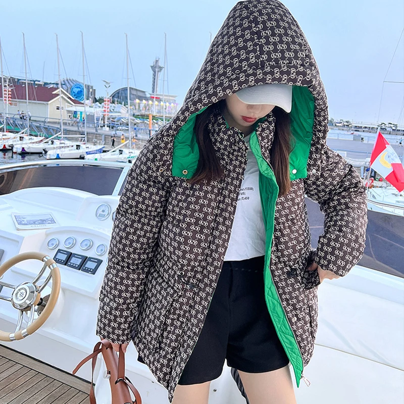

Women's Winter jacket Plaid Cotton Short 2023 New coat Design Sense Hooded Casual Coat Fashion Loose Fit clothing