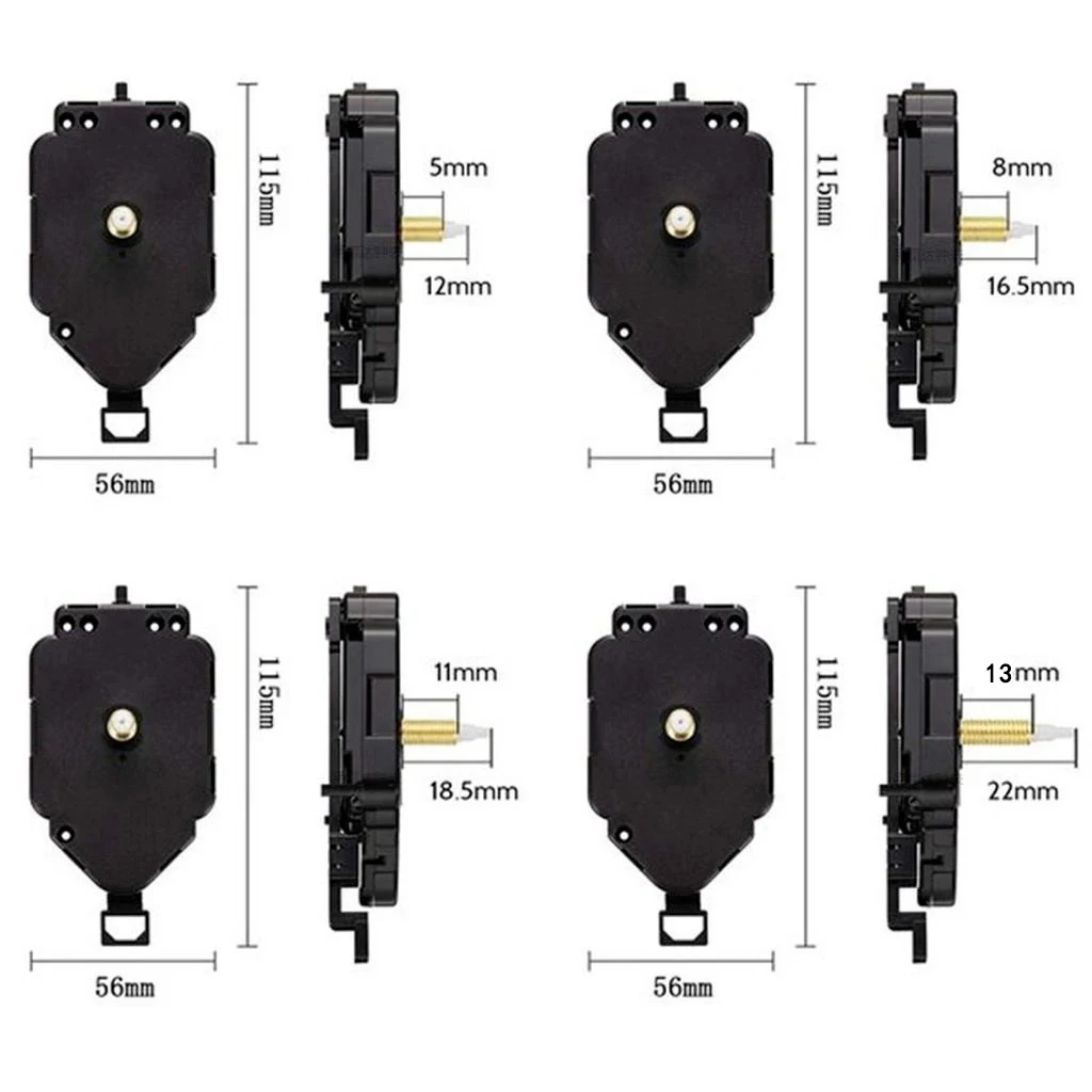 Silent Pendulum Clock Movement Mechanism Threaded Shaft Quartz Clockwork Clock Hands DIY Wall Kits Replacement