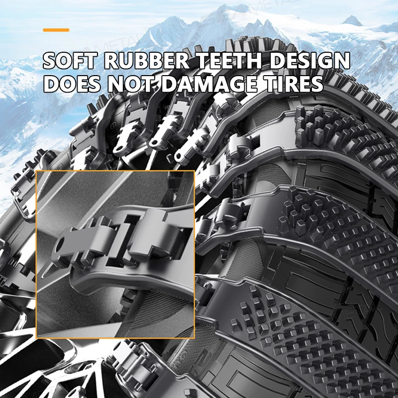SEAMETAL 8pcs Car Snow Chains Driving SUV Off-road Outdoor Snow Tire Anti-skid Chain Thickened Tendon Winter Car Anti-skid Chain