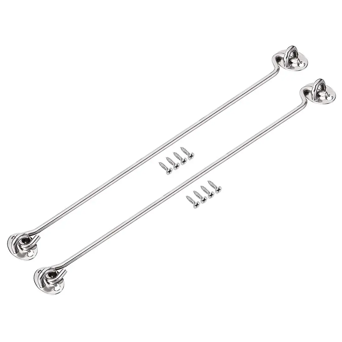 

16" Cabin Hook Eye Latch Gate Door Swivel Window Hook Stainless Steel with Mounting Screws 2pcs