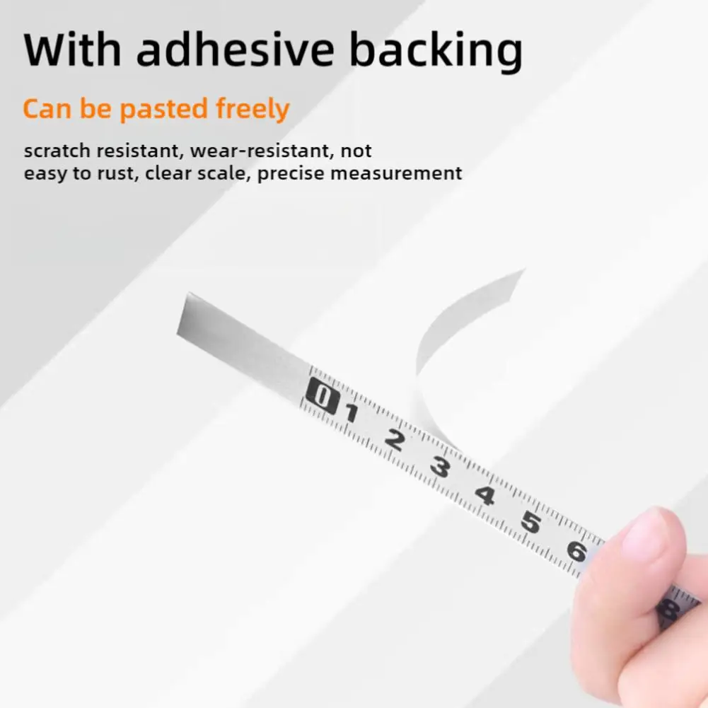 Self-Adhesive Measuring Tape Steel Workbench Ruler Metric Scale Rust-Proof