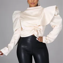 

Fashion Ruffles Blouse Women White Long Sleeve Solid Color Turtleneck Loose Pullover OL Commuter Elegant Spring 2022 Lady Tops