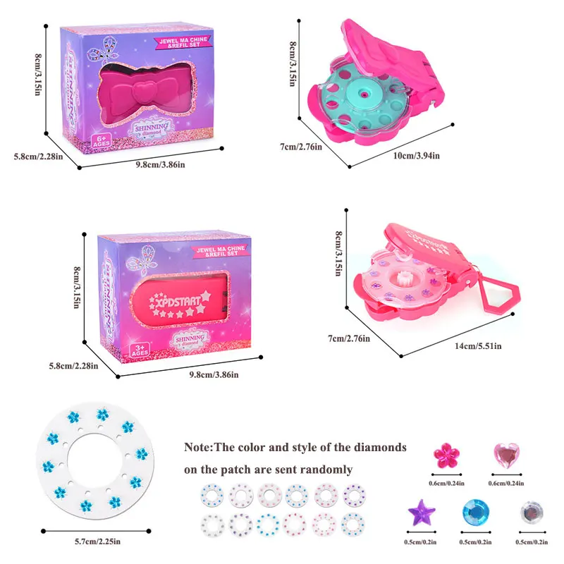 DIY Nail Diamond Hair Beauty & Fashion Makeup Girl Hair Tool Beads Sticker Doll Pretend Play Toy Girl Dressing Birthday Gift makeup toy