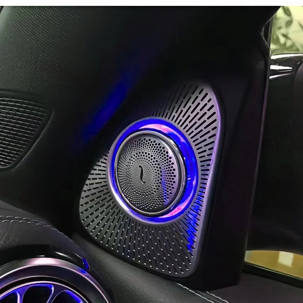 64색 3D 회전 트위터 스피커 (메르세데스 벤츠 GLB GLA X247 W247 W177용) 발광 사운드 혼 트럼펫 앰비언트 라이트 개조