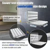 Teak Wood Folding Shower Seat Wall Mount Foldable Bench Inside Bathroom Sauna Nursery Balcony Changing Room Stylish Design Easy 4