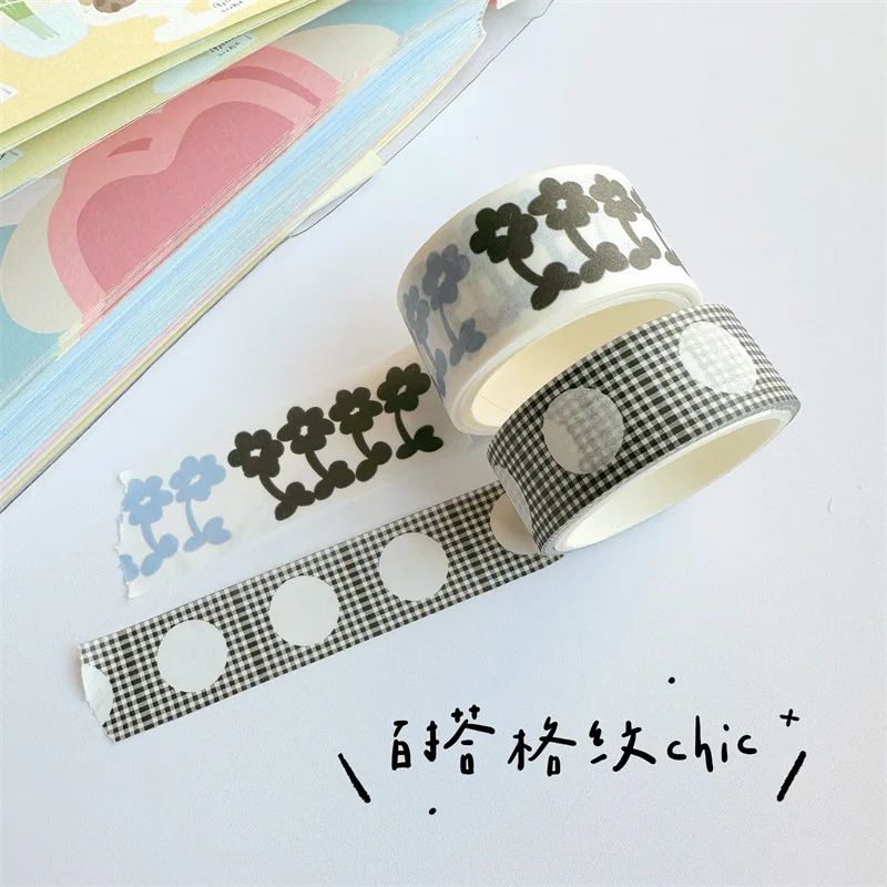 Ins Korean Cute Flower Decoration Adhesive Tape Handbook DIY Scrapbooking Journal Collage Material Stickers Gift 6