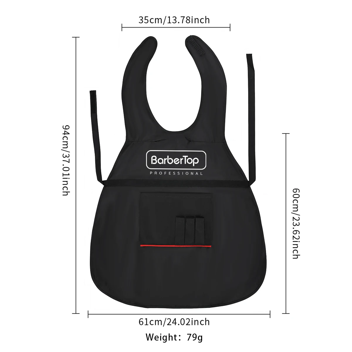 Waterproof Black Hairdresser's Apron for Styling and Shampooing