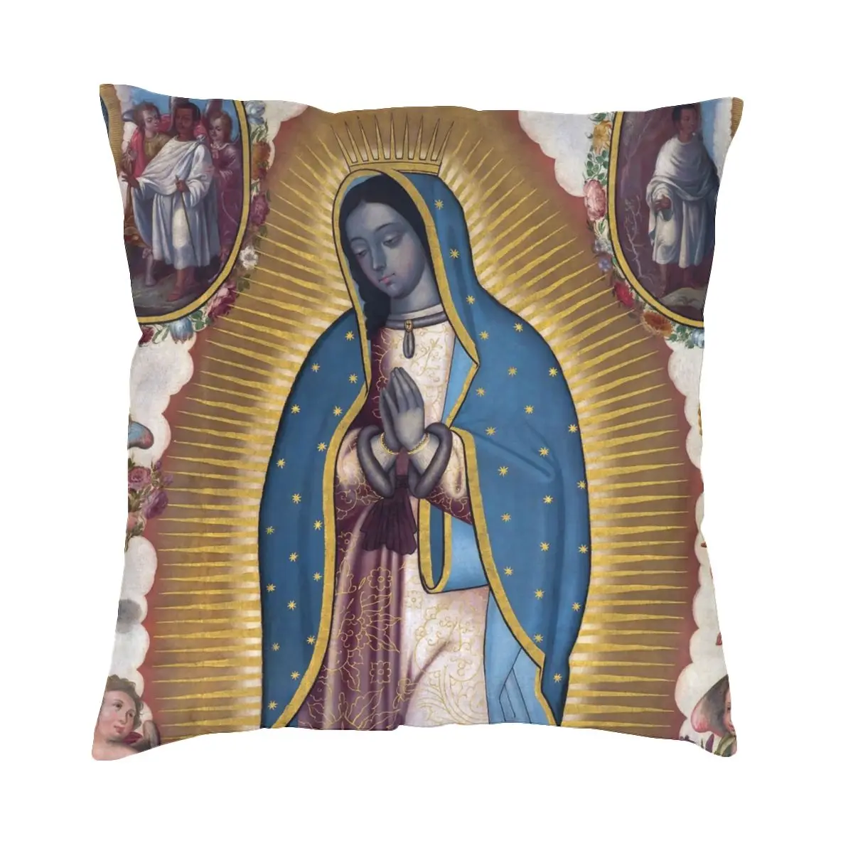 

Дева Гуадалупе, наволочка, мягкая искусственная декоративная подушка, христианская Мэри, чехол для дома 45x45 см