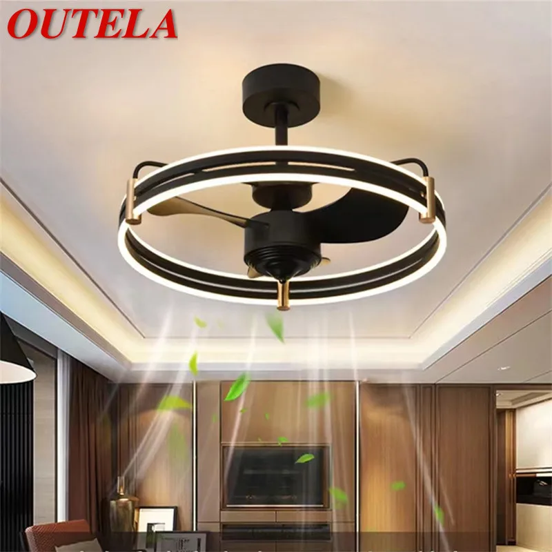 

OUTELA Nordic Ceiling Fan Light Modern Simple Creative Design LED With Remote Control Decor for Home Living Room Bedroom Lamp