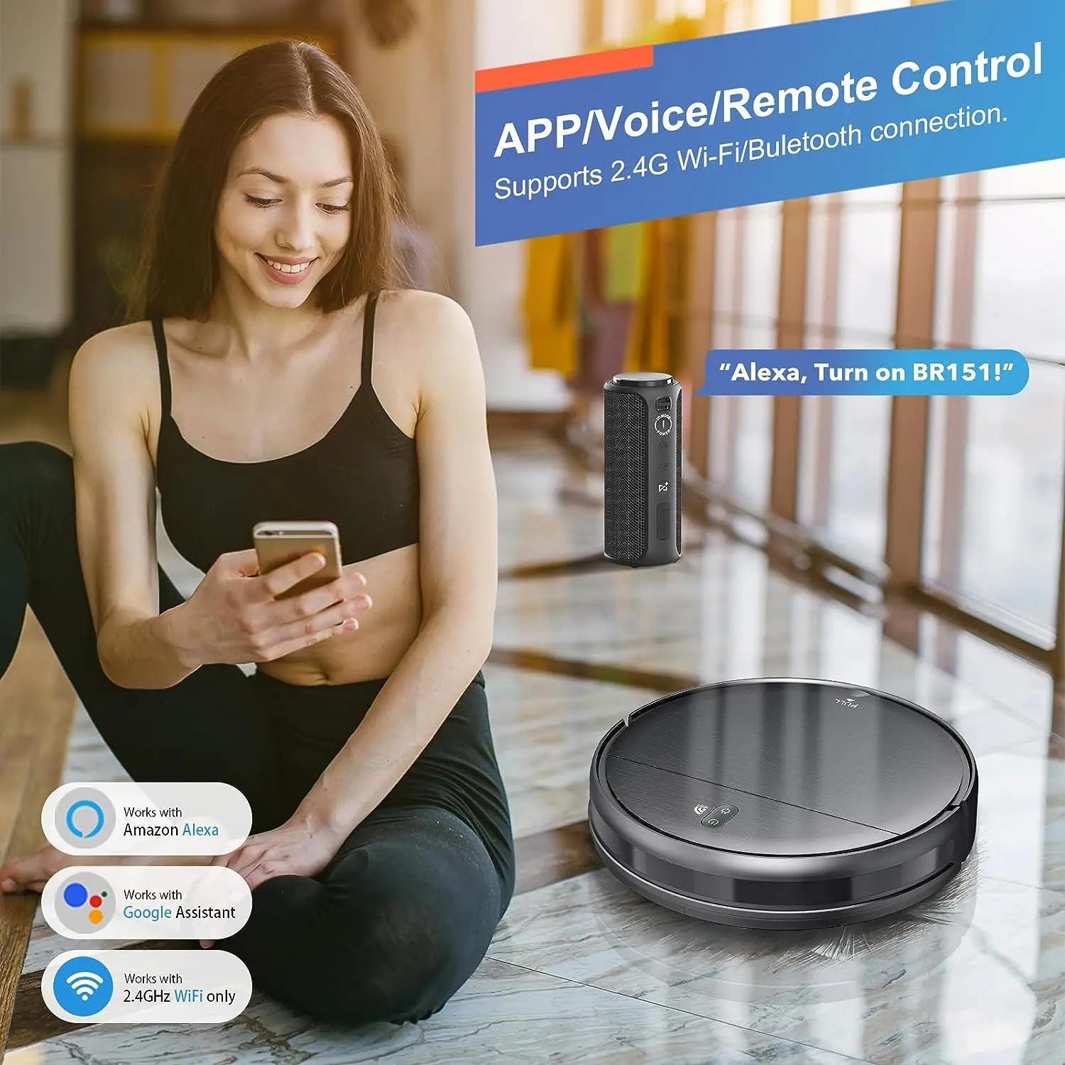 GOOVI BR151 Robot Vacuum Cleaner 6000Pa Auto Charging Tuya App Control Water Tank Wet Electric Sweeper Smart Dynamic Navigation 2