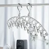 20 Clips Clothes Drying Hanger Windproof Stainless Steel Clothing Rack Sock Laundry Airer Hanger Underwear Socks Holder 6