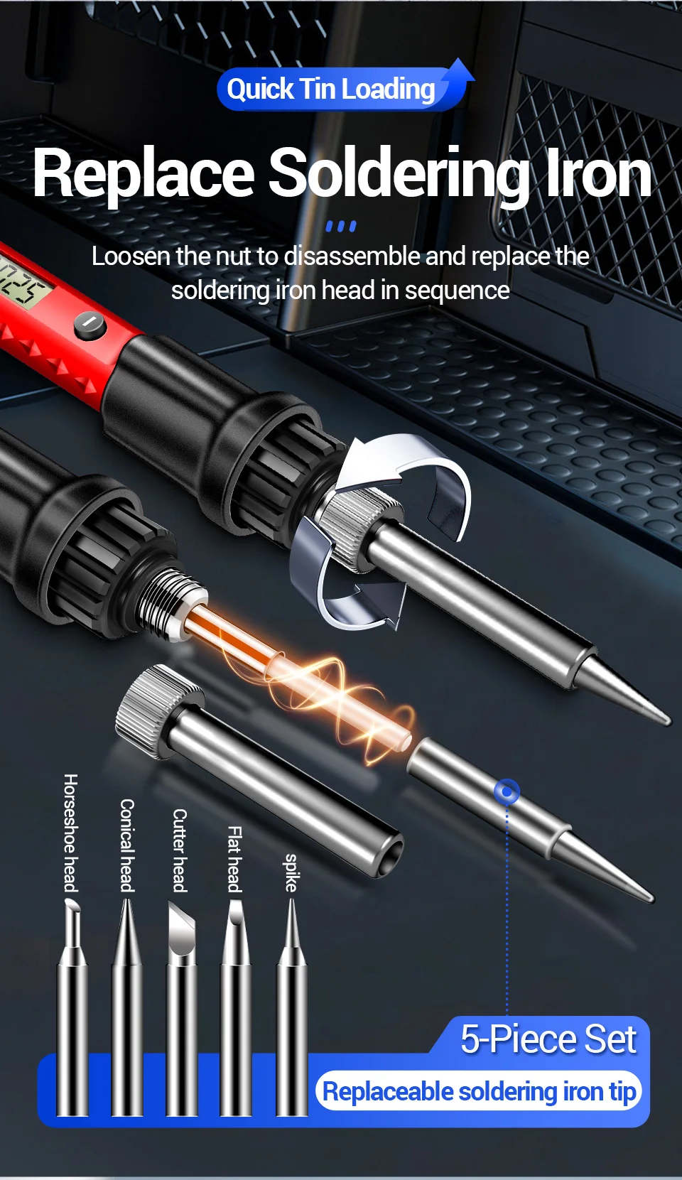 Adjustable Temperature Electric Soldering Iron ANENG SL105 Digital Display Welding Control Rework Station Heat 110V/US 220V/UE