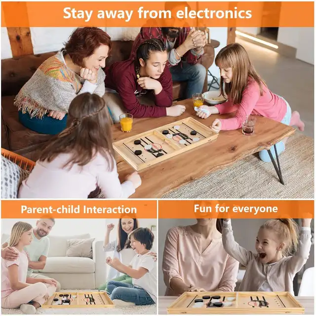 Wooden Billiard Board Game Foosball Winner Games Table Hockey Game Catapult Chess Parent-child Interactive Fun Competitive Toy 6