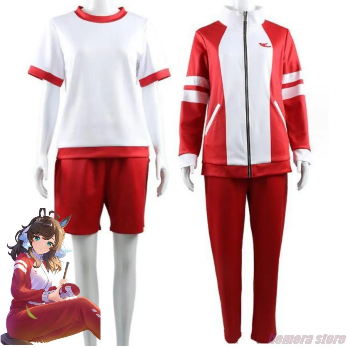 

Anime Game Umamusume: Pretty Derby Tokai Teio Silence Suzuka Special Week Cosplay Costume Red Sportswear Woman Sports Meet Suit