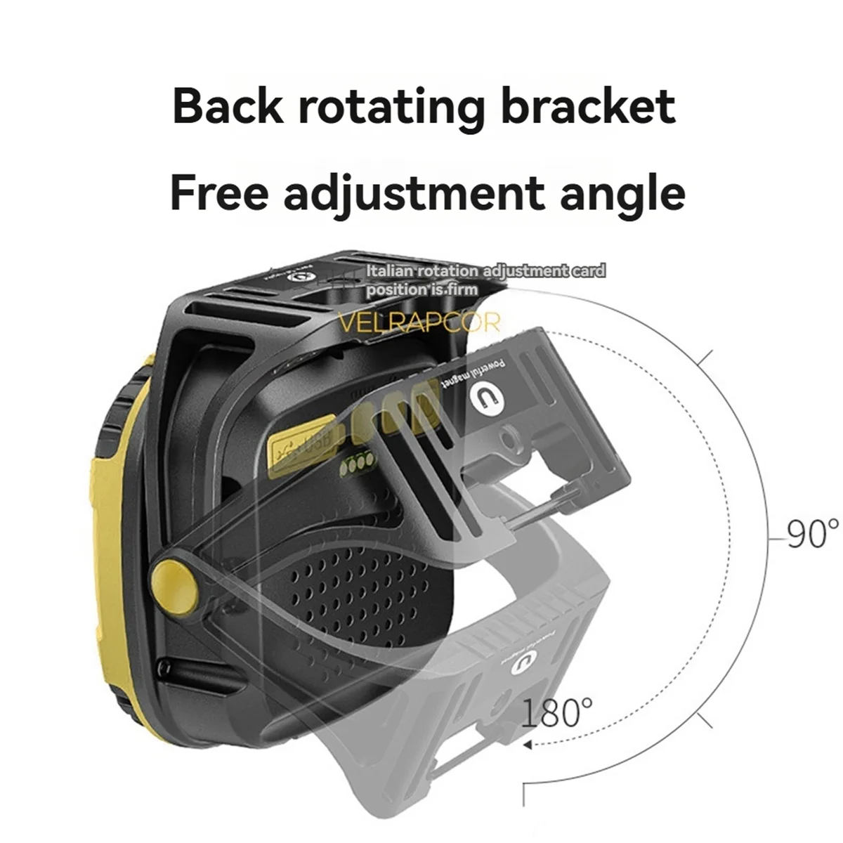 BAAU Portable LED Spotlight Lantern Strong Light Flashlight Outdoor Camping Fishing Emergency Rechargeable WorkLamp Yellow