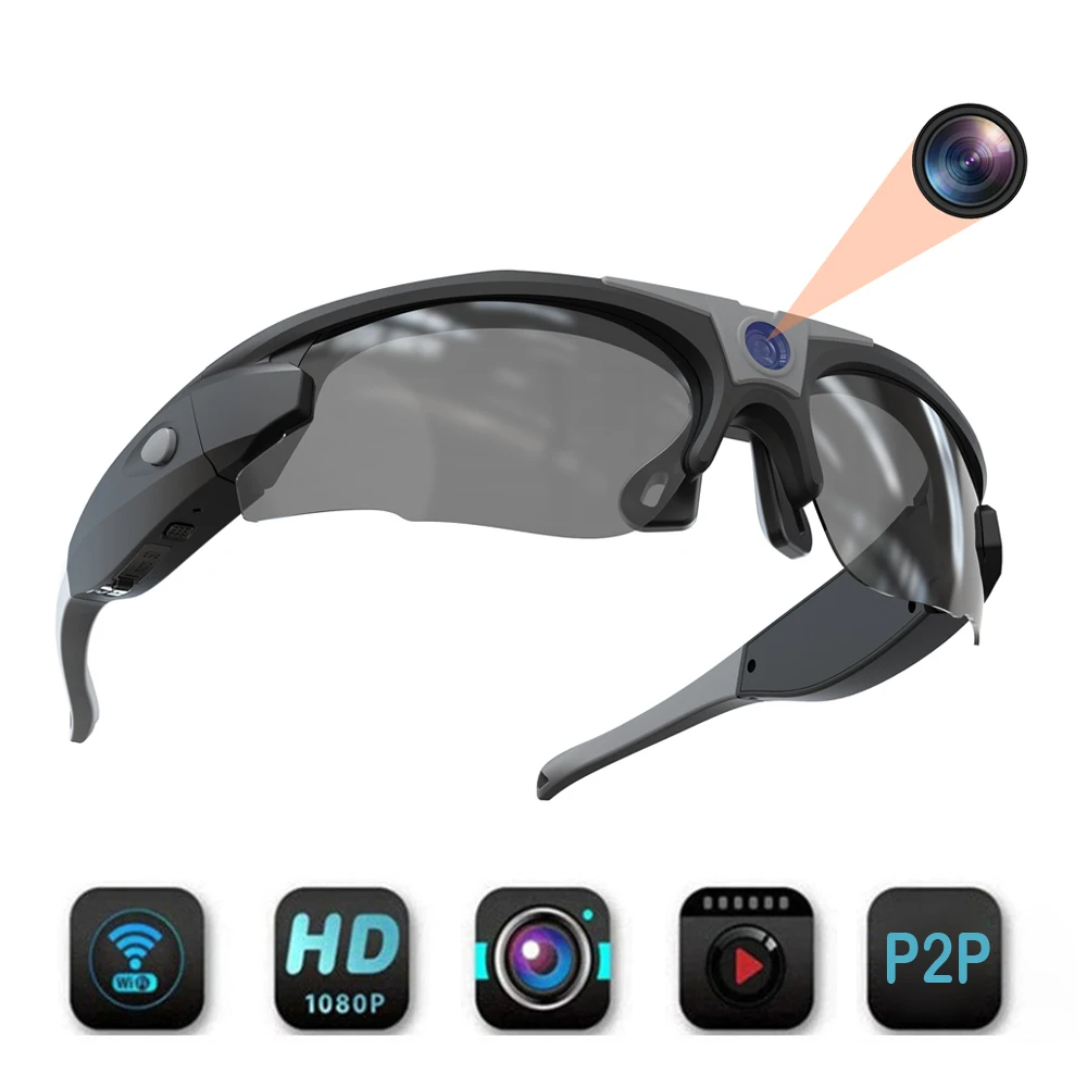 Mini Camera WIFI Smart Glasses HD 4K/1080P For Driving Record Cycling