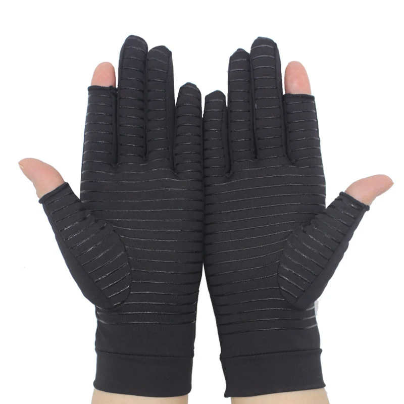 Compression Arthritis Gloves With Strap Non-Slip Breathable Ladies Men Gloves Outdoor Health-care Copper Fiber Pressure Gloves