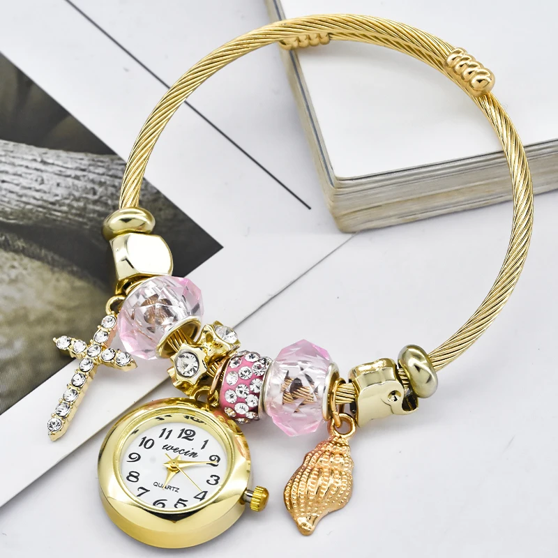 Fashion Women's Bracelet Watch Love Casual Elegance With Stylish Embellishments Of Refined Round Quartz Watch 2