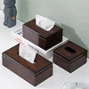 Walnut Wood Tissue Box Commercial Hotel Restaurant Paper Drawer Square Wooden Box Advertising Paper Drawer 1