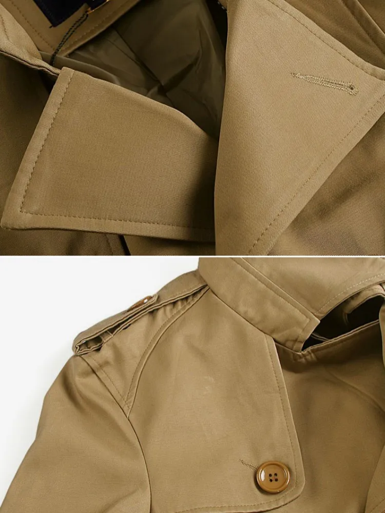 Aelegantmis Black Trench Coat Men Casual Slim Long Men's Coats Autumn Double-breasted Trench Male Windbreaker Fashion