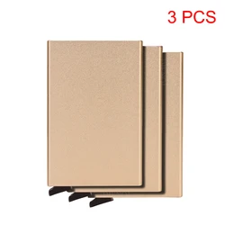 Sleek RFID - Blocking Minimalist Wallet - Black (Gold 3PCS)