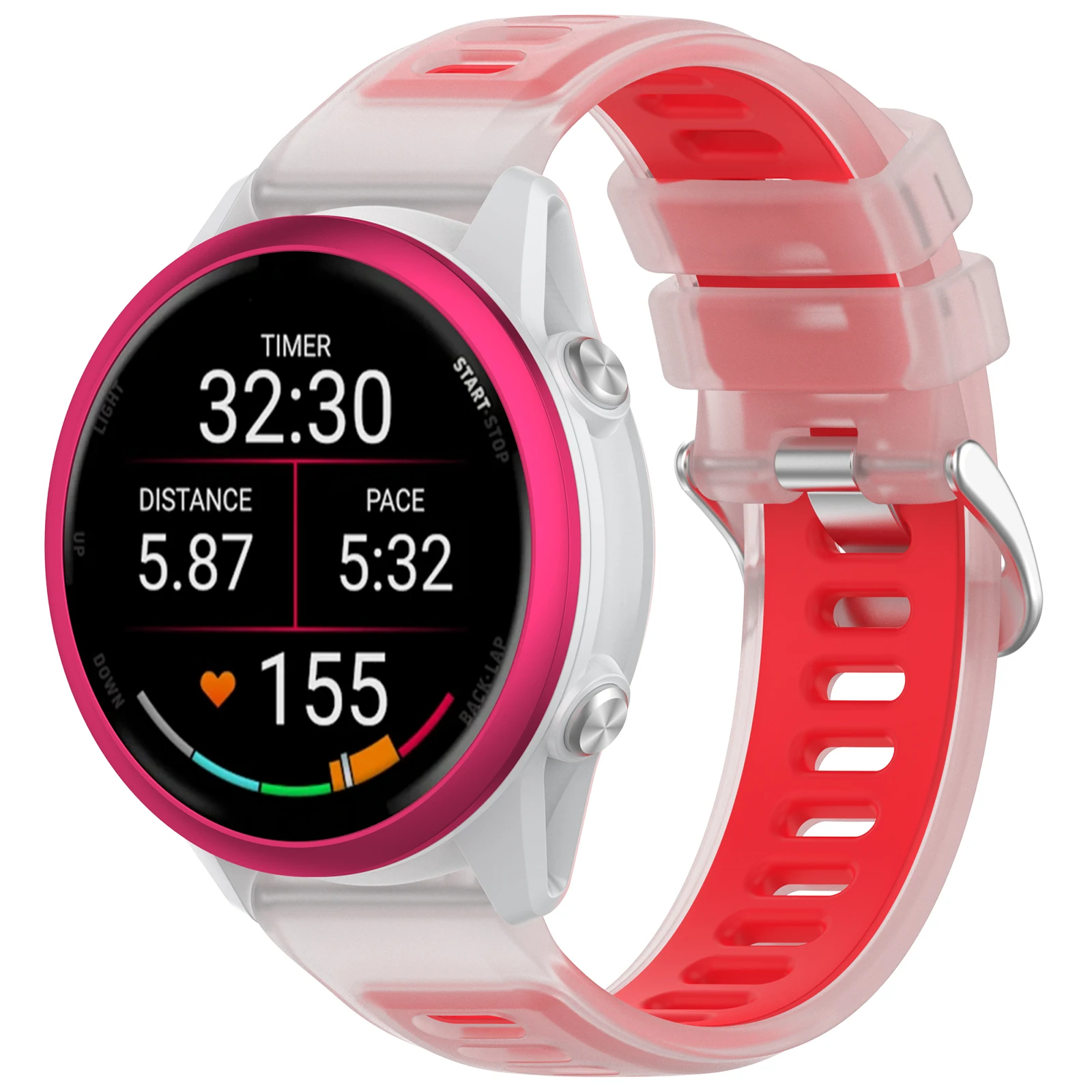 Two-Tone Sports Silicone Watch Band - 20mm/22mm Strap