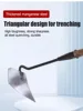 High-toughness agricultural triangular hoe digging trenches Multi-purpose hoe Durable farm tools 1