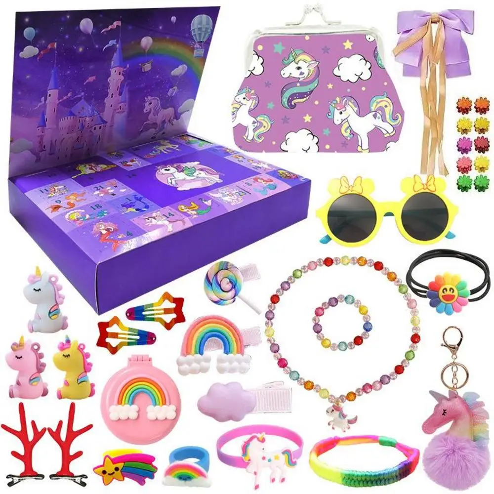 thumbnail image 1 of Calendario de Adviento de Navidad para niñas, juego de joyas de princesa, cuenta regresiva de 24 días para Navidad, accesorios de vestir de princesa, caja de regalo, 1 of 5