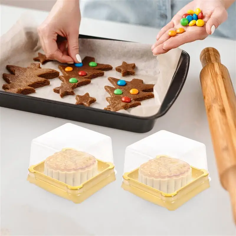 Cake Box Boxes Cupcake Mini Containers Container Moon Clear Mooncake Plastic Packaging Lids Gift Dessert Muffin Food Dome