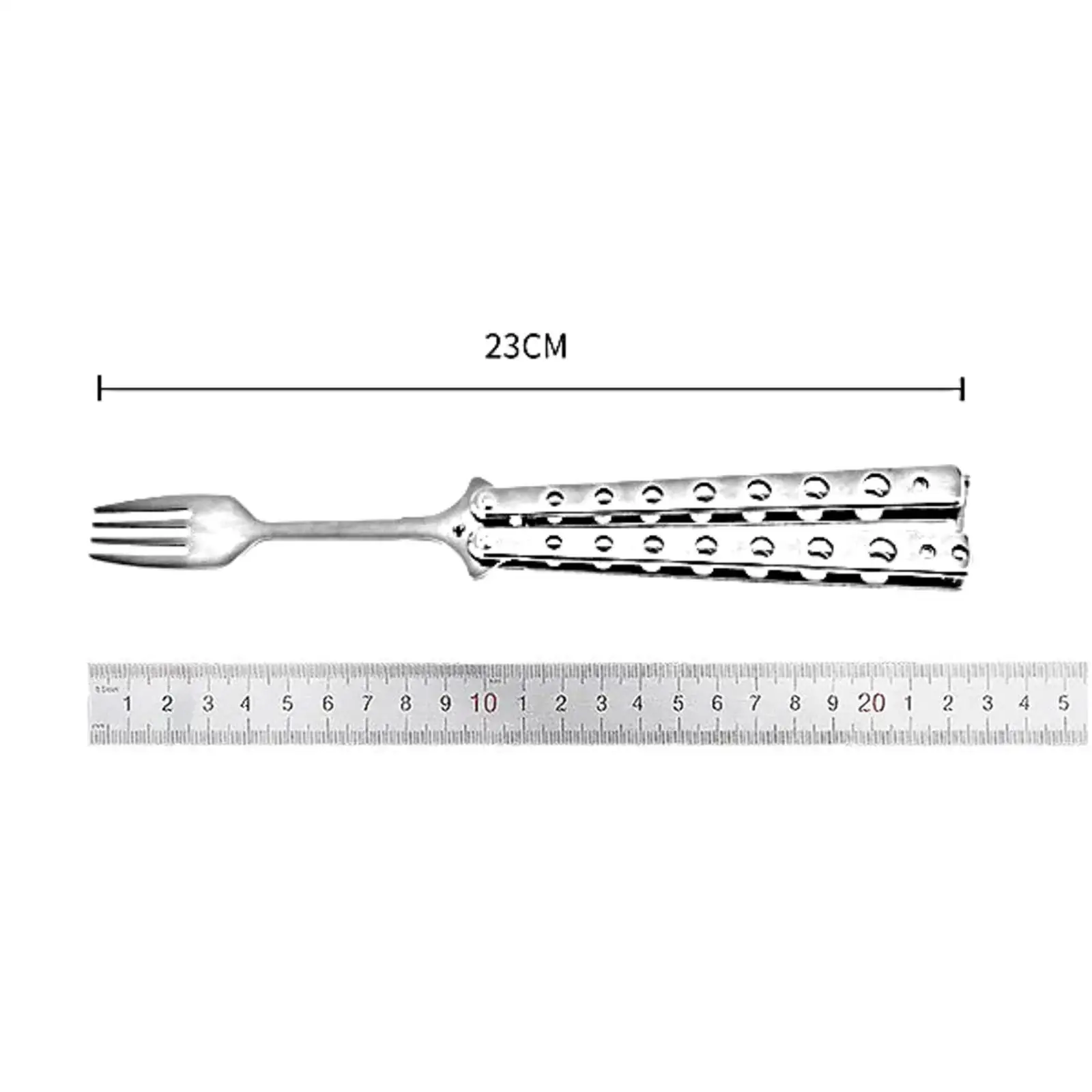 Butterfly Fork 9.06`` Portable Metal Butterfly Training Fork Outdoor Dinnerware for Travel Office Picnic BBQ Backpacking