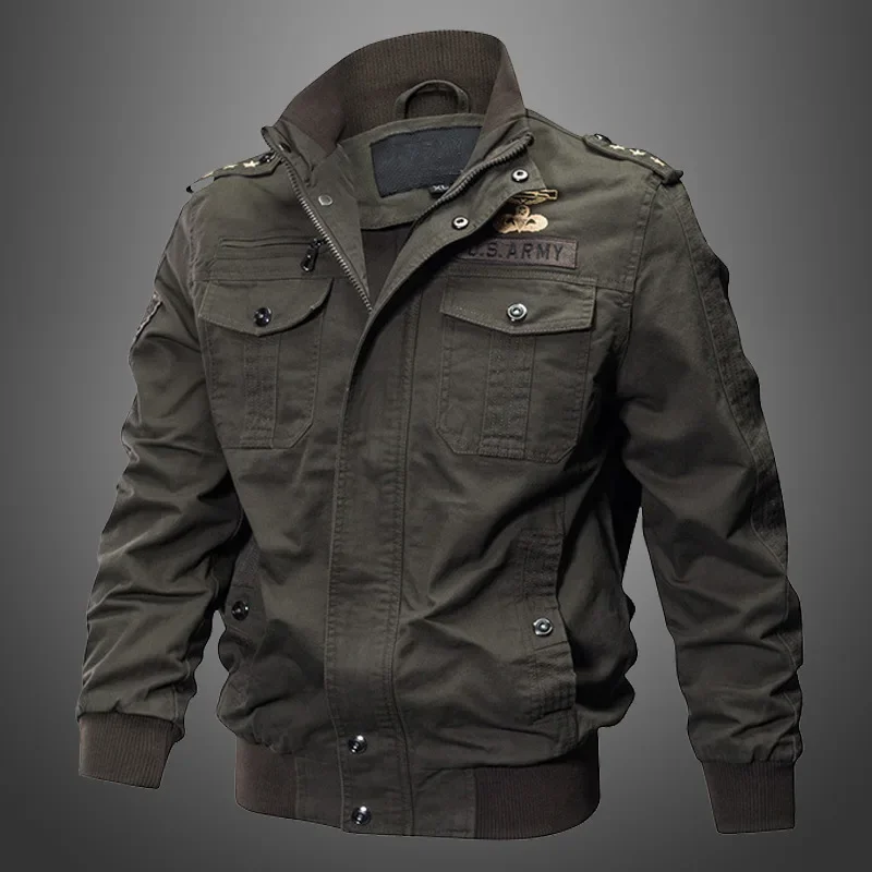 

2022 Summer and Autumn American Baseball Coat Army Green Tactical Work Pilot Bomber Jackets Men's Outdoor Hunting Cargo Jackets