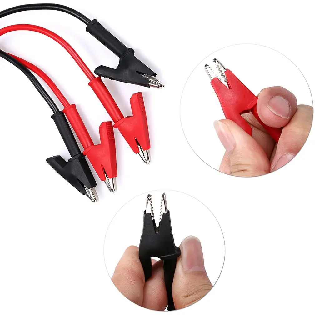 Double-Ended Alligator Clip Leads 2PCS 1000V for Electrical Testing Test Leads Alligator Clips Jumper Wires