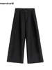 Mauroicardi Spring Autumn Oversized Long Black Flowy Baggy Wide Leg Pants for Mens Streetwear Loose Casual Soft Trousers 2024 3