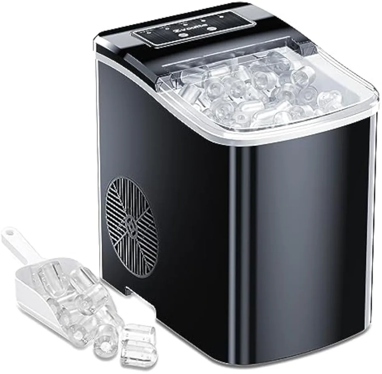 

Portable Countertop Ice Maker Machine - Self-Cleaning Countertop Ice Makers, 9 Cubes in 8-10 mins, 26 lbs/24 Hours | USA | NEW