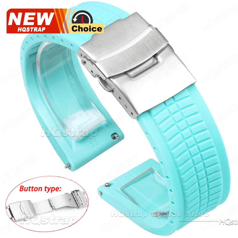 Universal Waterproof Silicone Sport Strap with Solid Buckle